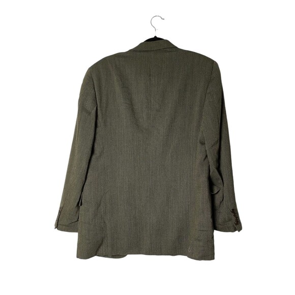 Calvin Klein Blazer Jacket Size 38R Green Fabric Wool Men’s - Picture 2 of 15